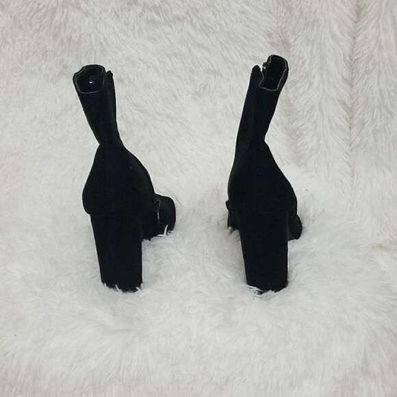 Wild Diva 4inch Black Open-Toe Ankle Booties - Picture 3 of 5